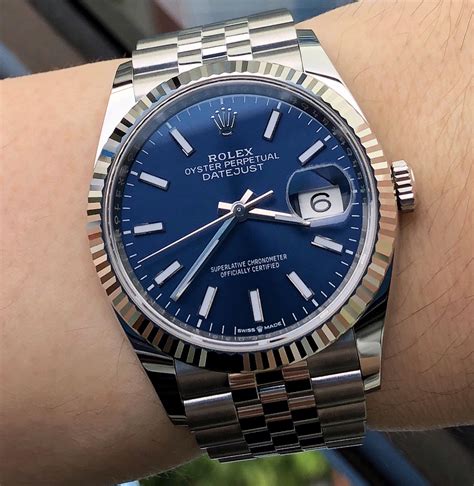 rolex datejust 36 on wrist